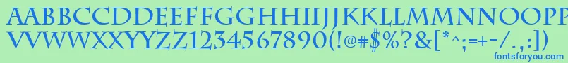ChattsworthBold-fontti – siniset fontit vihreällä taustalla