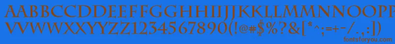 ChattsworthBold Font – Brown Fonts on Blue Background