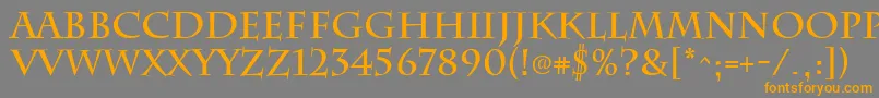 フォントChattsworthBold – オレンジの文字は灰色の背景にあります。