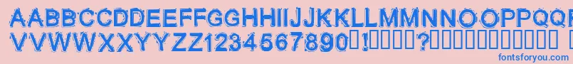 Lithium ffy Font – Blue Fonts on Pink Background