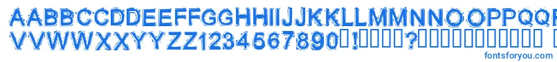 フォントLithium ffy – 白い背景に青い文字