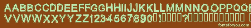 Lithium ffy Font – Green Fonts on Brown Background