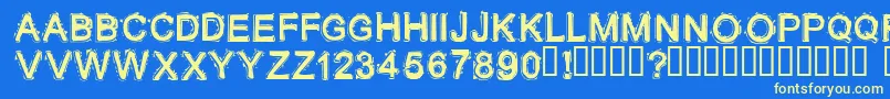 Lithium ffy Font – Yellow Fonts on Blue Background