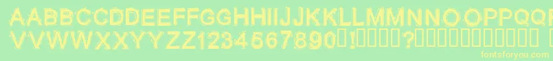 Lithium ffy Font – Yellow Fonts on Green Background