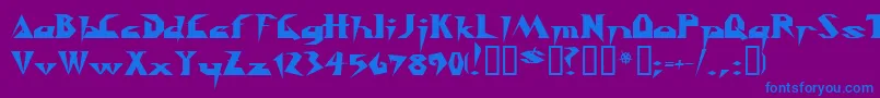 Y2kill-Schriftart – Blaue Schriften auf violettem Hintergrund