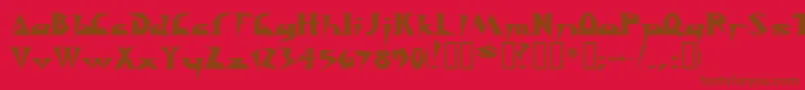 Y2kill Font – Brown Fonts on Red Background