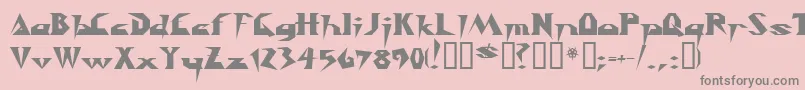 Y2kill-Schriftart – Graue Schriften auf rosa Hintergrund
