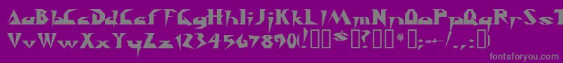 Y2kill-Schriftart – Graue Schriften auf violettem Hintergrund