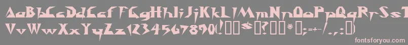 フォントY2kill – 灰色の背景にピンクのフォント