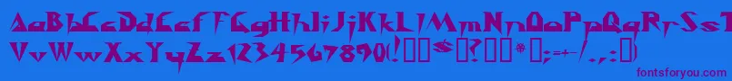 Y2kill-Schriftart – Violette Schriften auf blauem Hintergrund