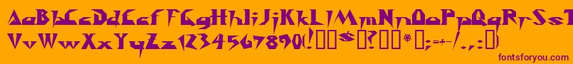 Y2kill Font – Purple Fonts on Orange Background