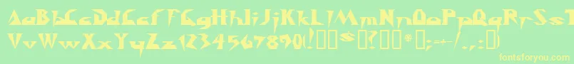 Y2kill-Schriftart – Gelbe Schriften auf grünem Hintergrund