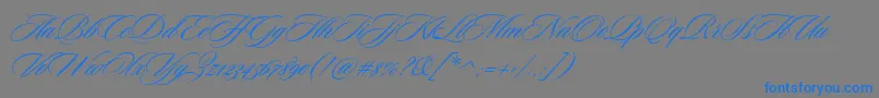 CeremoniousOne-Schriftart – Blaue Schriften auf grauem Hintergrund