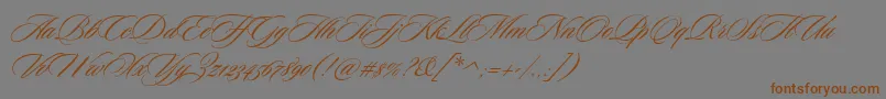 CeremoniousOne-Schriftart – Braune Schriften auf grauem Hintergrund