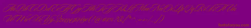 CeremoniousOne-Schriftart – Braune Schriften auf violettem Hintergrund