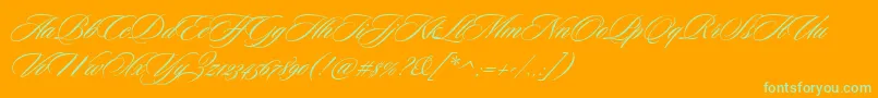 CeremoniousOne Font – Green Fonts on Orange Background