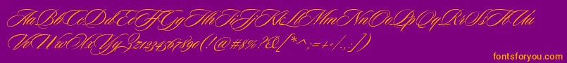 CeremoniousOne Font – Orange Fonts on Purple Background