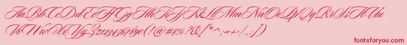 CeremoniousOne-Schriftart – Rote Schriften auf rosa Hintergrund