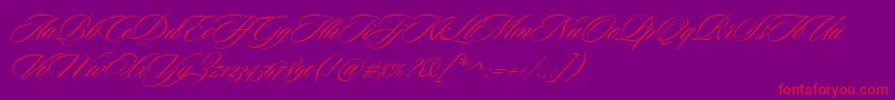 CeremoniousOne-Schriftart – Rote Schriften auf violettem Hintergrund