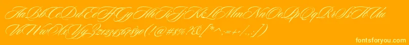 CeremoniousOne Font – Yellow Fonts on Orange Background