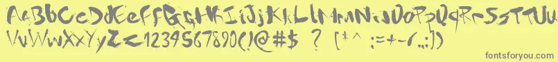 フォントGantzFont – 黄色の背景に灰色の文字