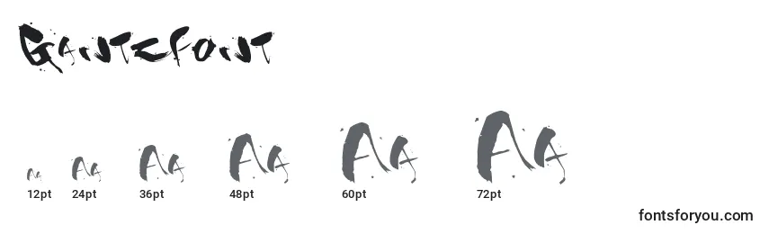 GantzFont Font Sizes