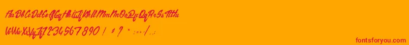 TheCitizens Font – Red Fonts on Orange Background