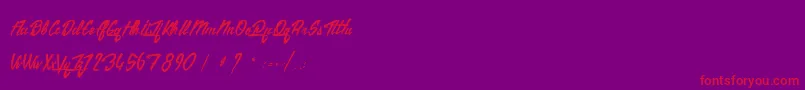 TheCitizens Font – Red Fonts on Purple Background
