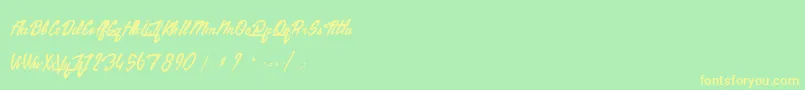TheCitizens Font – Yellow Fonts on Green Background