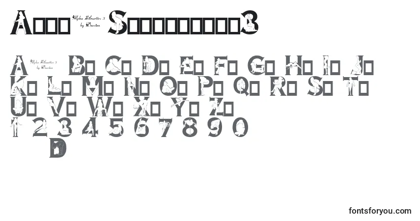 A fonte AlphaSilouettes3 – alfabeto, números, caracteres especiais