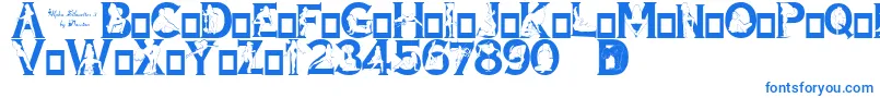 AlphaSilouettes3 Font – Blue Fonts on White Background