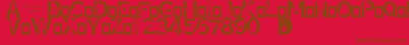 AlphaSilouettes3 Font – Brown Fonts on Red Background