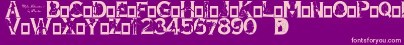 AlphaSilouettes3 Font – Pink Fonts on Purple Background