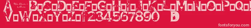 AlphaSilouettes3 Font – Pink Fonts on Red Background