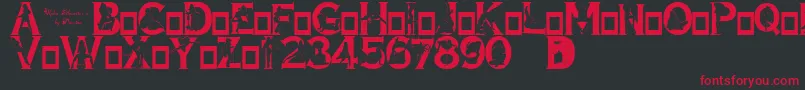 AlphaSilouettes3 Font – Red Fonts on Black Background