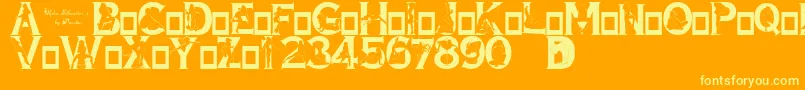 AlphaSilouettes3 Font – Yellow Fonts on Orange Background