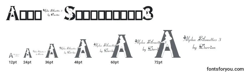 Размеры шрифта AlphaSilouettes3