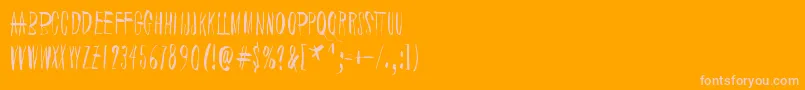 フォントBbbzWowAlternativeFacts. – オレンジの背景にピンクのフォント