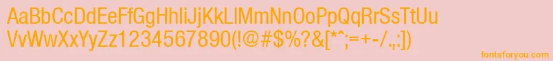 OlnovaMediumcond Font – Orange Fonts on Pink Background