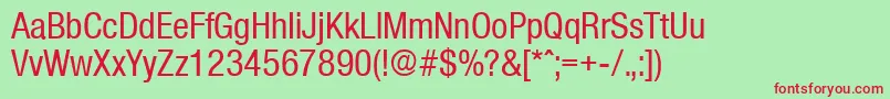 OlnovaMediumcond Font – Red Fonts on Green Background