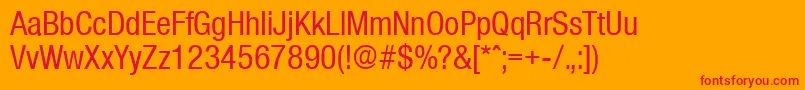 OlnovaMediumcond Font – Red Fonts on Orange Background