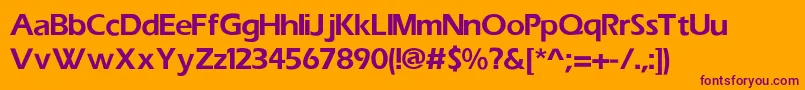 ErasBlackSemibold-fontti – violetit fontit oranssilla taustalla