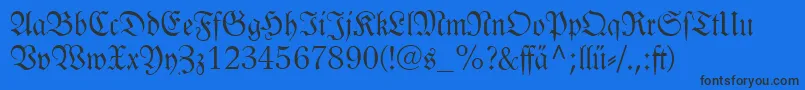 Linotypelutherschefrakturdfr Font – Black Fonts on Blue Background