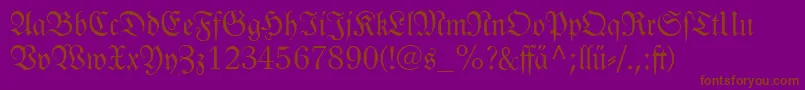 Linotypelutherschefrakturdfr-Schriftart – Braune Schriften auf violettem Hintergrund