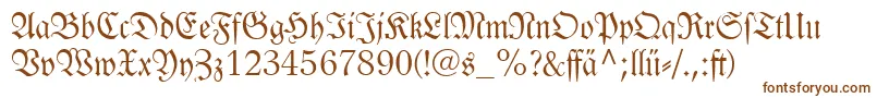 Fonte Linotypelutherschefrakturdfr – fontes marrons em um fundo branco