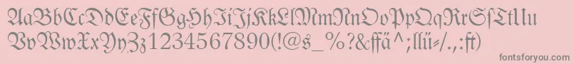 Linotypelutherschefrakturdfr-Schriftart – Graue Schriften auf rosa Hintergrund