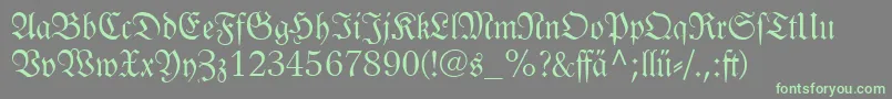 Czcionka Linotypelutherschefrakturdfr – zielone czcionki na szarym tle