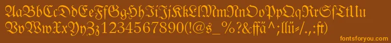 Linotypelutherschefrakturdfr Font – Orange Fonts on Brown Background