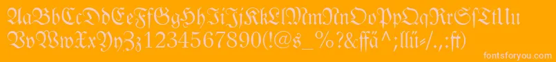 Linotypelutherschefrakturdfr-Schriftart – Rosa Schriften auf orangefarbenem Hintergrund