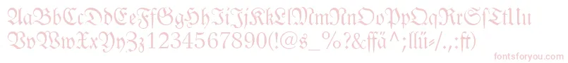 フォントLinotypelutherschefrakturdfr – 白い背景にピンクのフォント